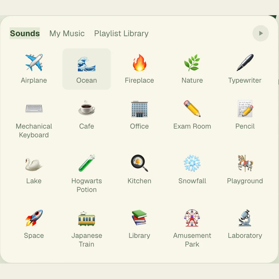 Ambient sound controls and individual volume sliders
